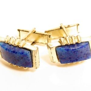 Vintage Blue Lapis Gold Plated Cufflinks